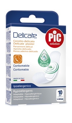 CEROTTO PIC DELICATE 25X72 MM ANTIBATTERICO 10 PEZZI - Farmacia Grosotto