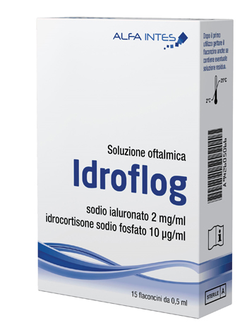 SOLUZIONE OFTALMICA IDROFLOG A BASE DI IALURONATO DI SODIO E IDROCORTISONE SODIO FOSFATO 15 FLACONCINI DA 0,5 ML - Farmacia Grosotto