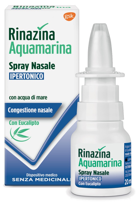 RINAZINA AQUAMARINA SPRAY NASALE IPERTONICO CON EUCALIPTO 20 ML - Farmacia Grosotto