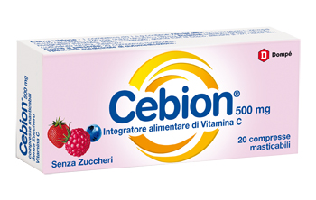 CEBION MASTICABILE SENZA ZUCCHERO VITAMINA C 500 MG 20 COMPRESSE - Farmacia Grosotto
