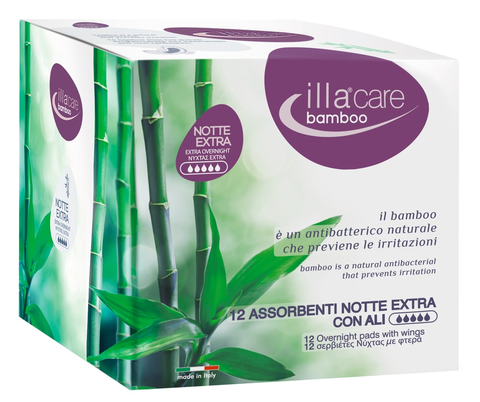 ILLA CARE BAMBOO ASSORBENTI NOTTE EXTRA 12 PEZZI - Farmacia Grosotto