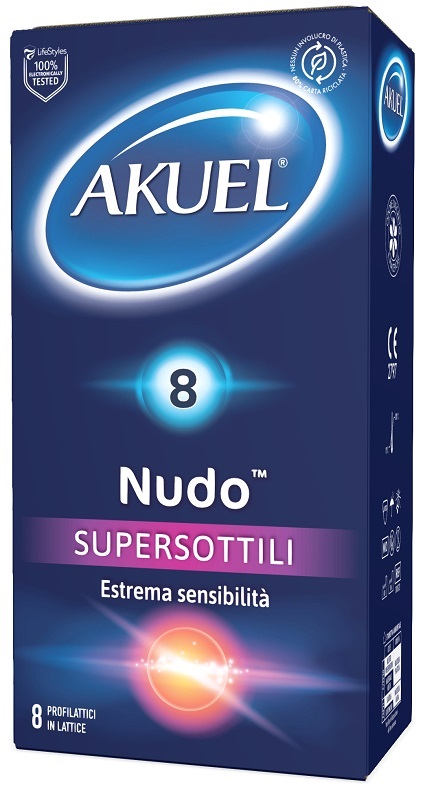 PROFILATTICO AKUEL NUDO SUPERSOTTILE 8 PEZZI - Farmacia Grosotto